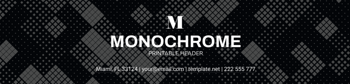 Monochrome Printable Header Template