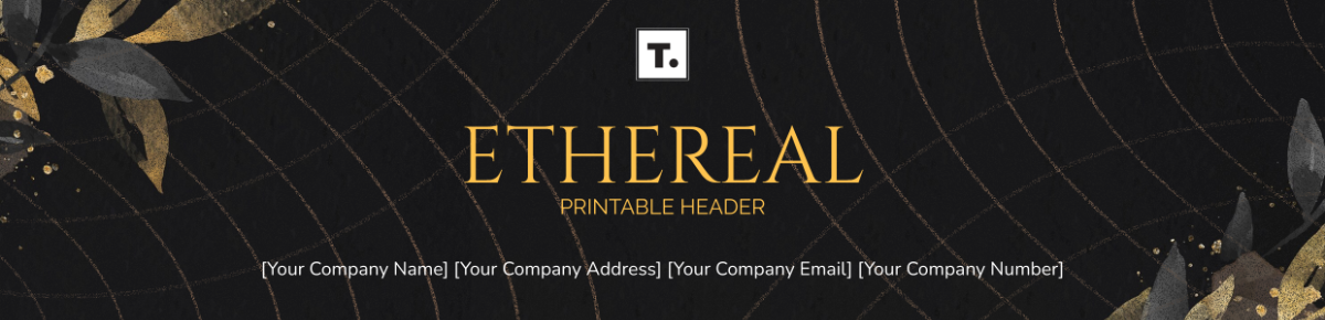 Ethereal Printable Header
