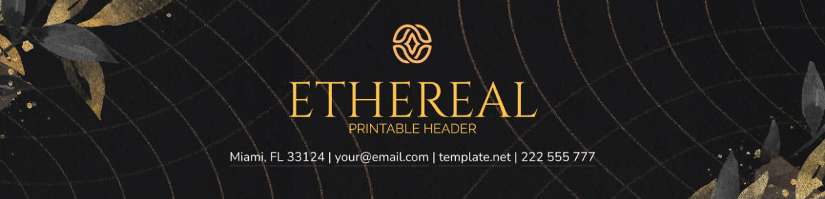Ethereal Printable Header Template
