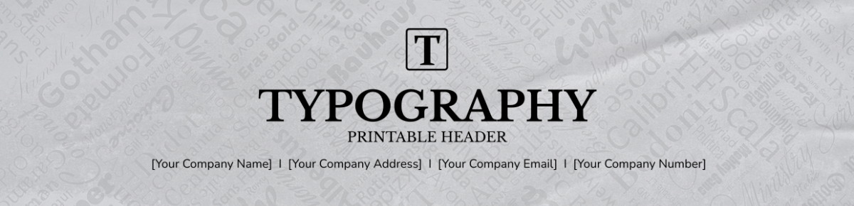 Typography Printable Header
