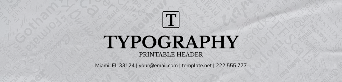 Typography Printable Header Template