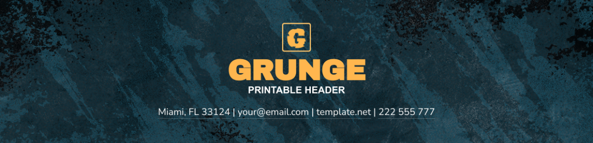 Grunge Printable Header Template