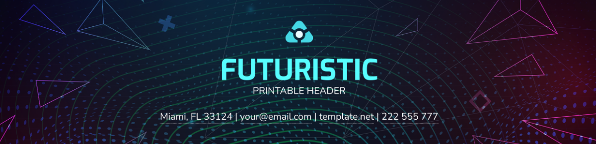 Futuristic Printable Header Template