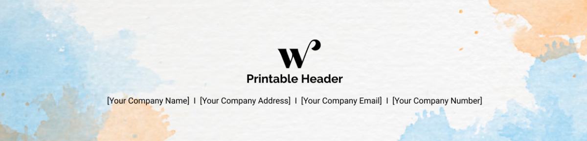 Watercolor Printable Header