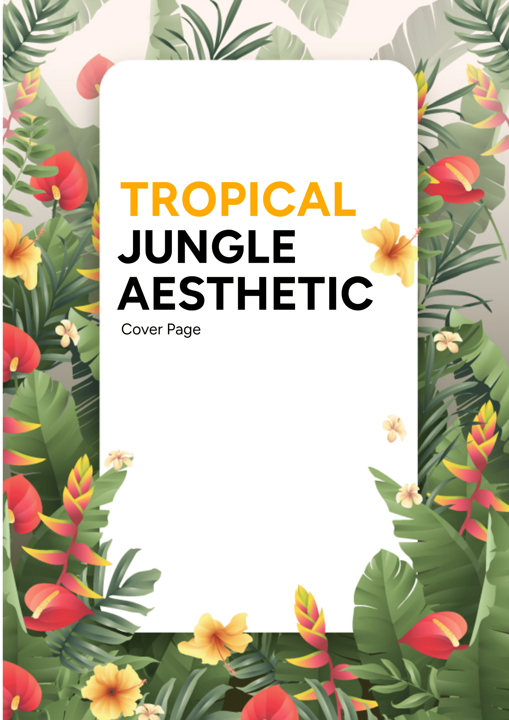 Tropical Jungle Aesthetic Cover Page Template
