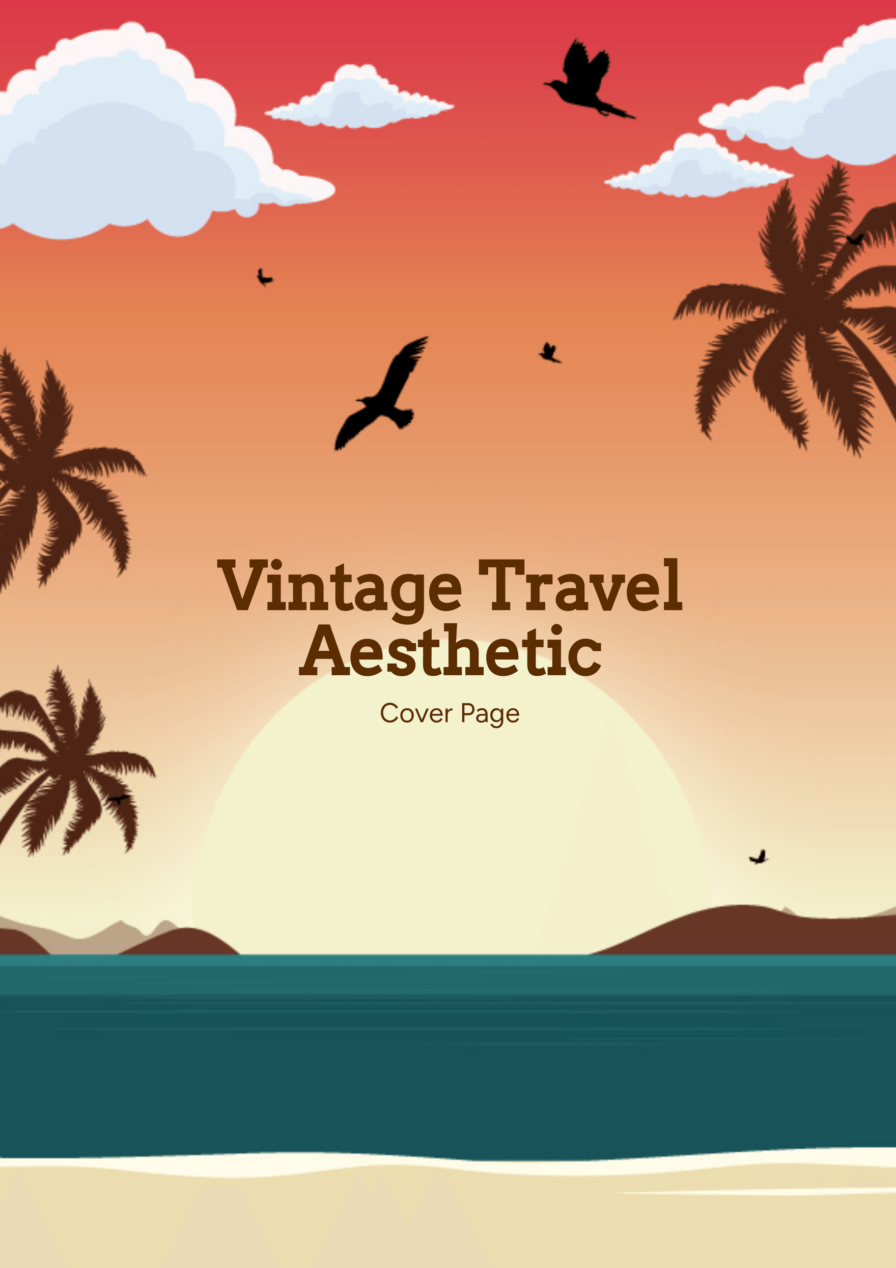 Vintage Travel Aesthetic Cover Page Template