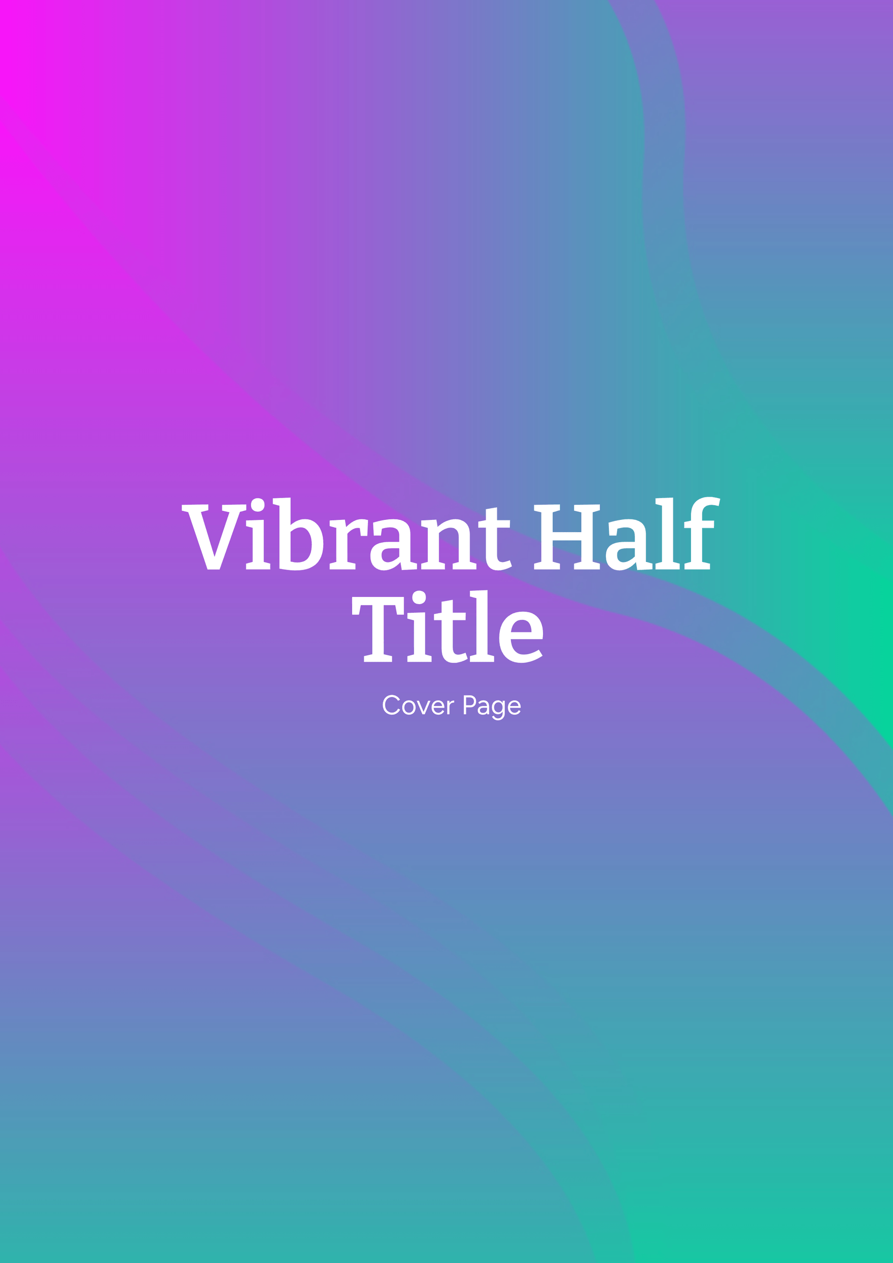 Vibrant Half Title Cover Page Template