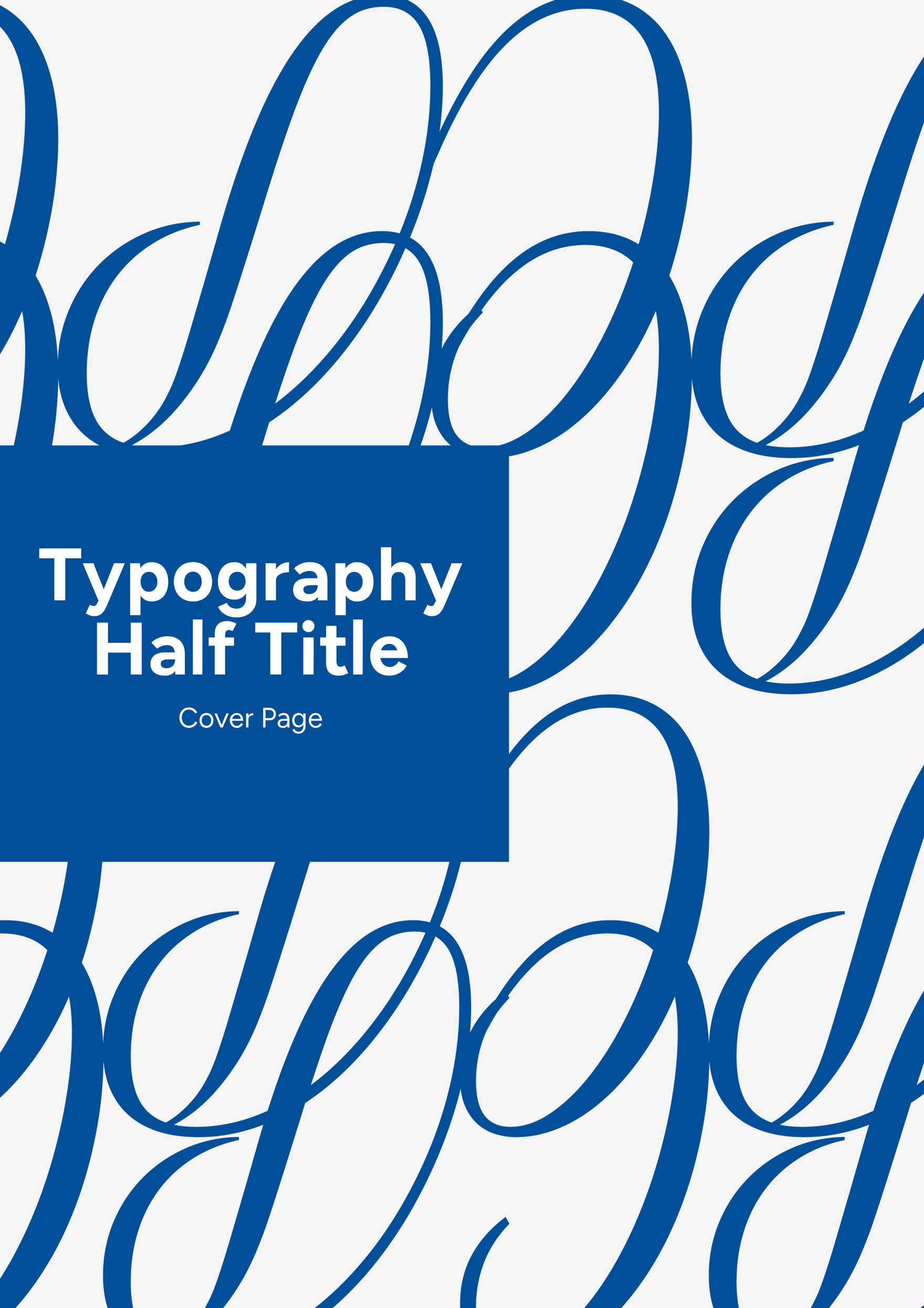 Typography Half Title Cover Page Template
