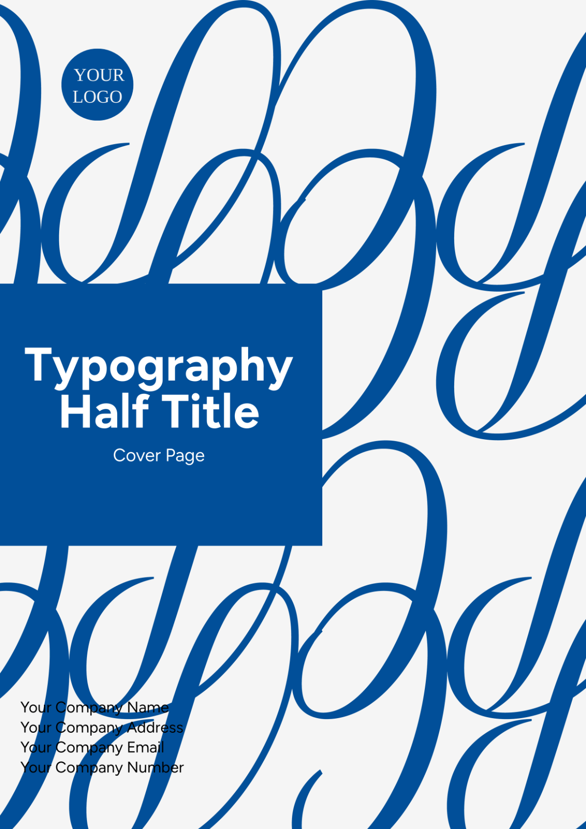Typography Half Title Cover Page