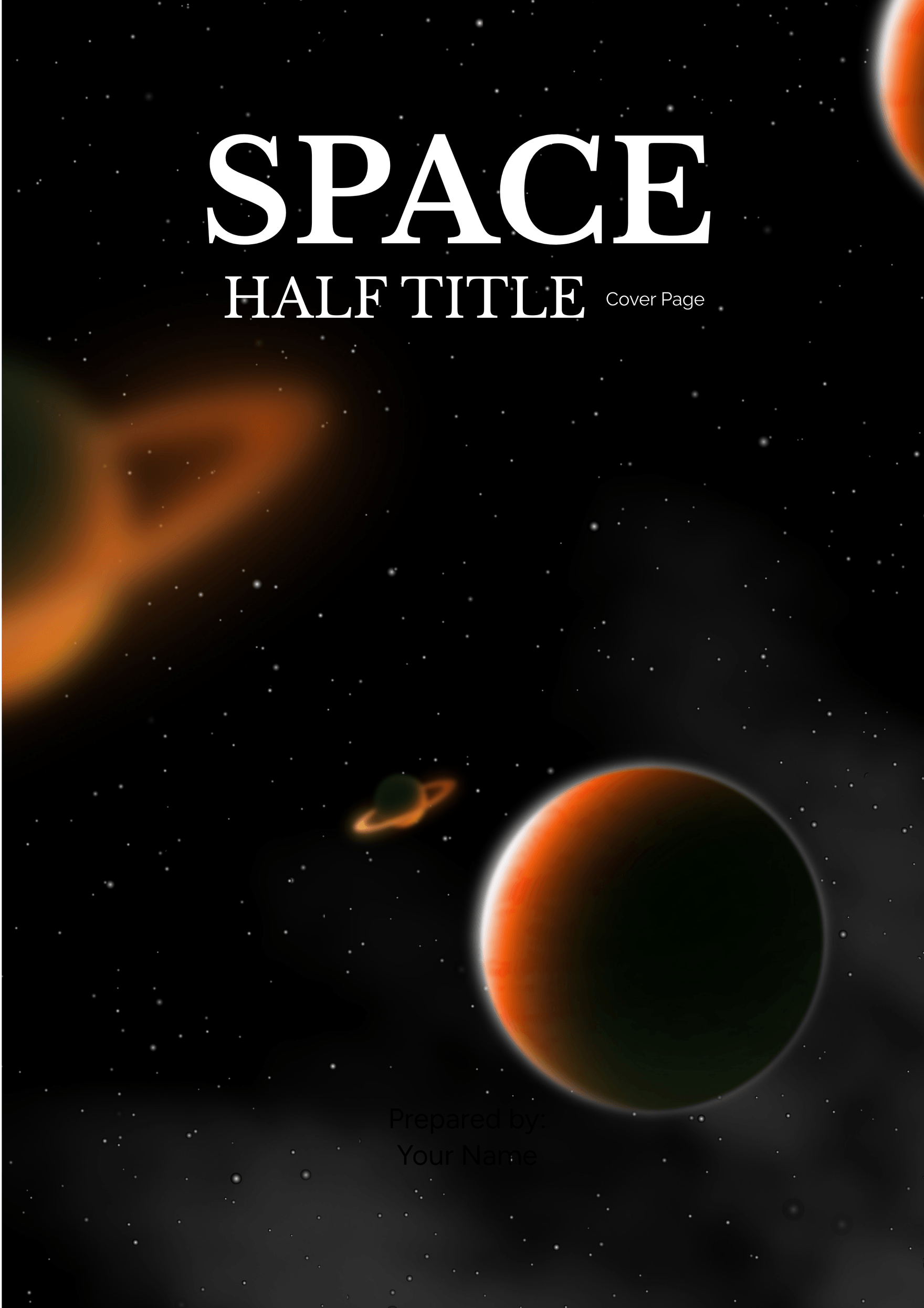 Space Half Title Cover Page Template