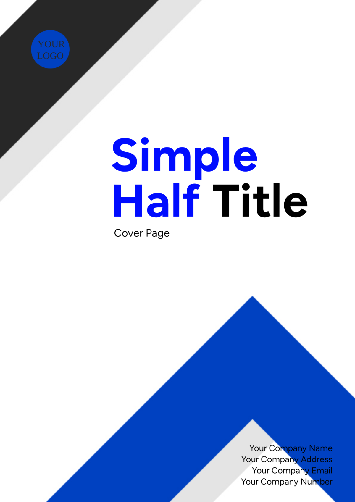 Simple Half Title Cover Page