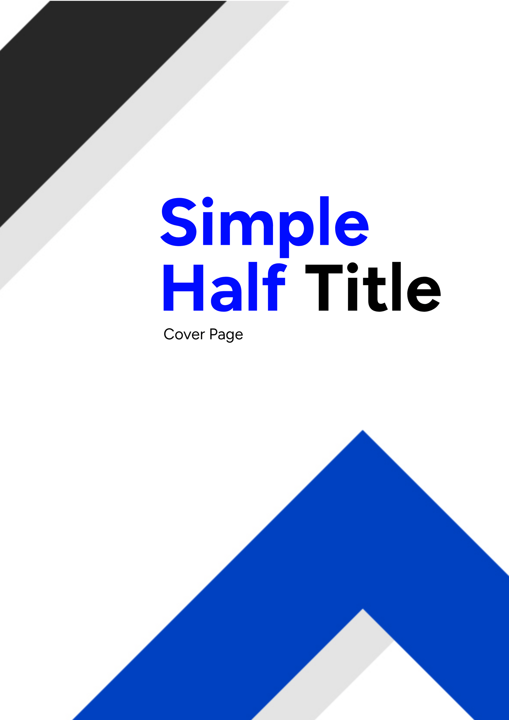 Free Simple Half Title Cover Page Template
