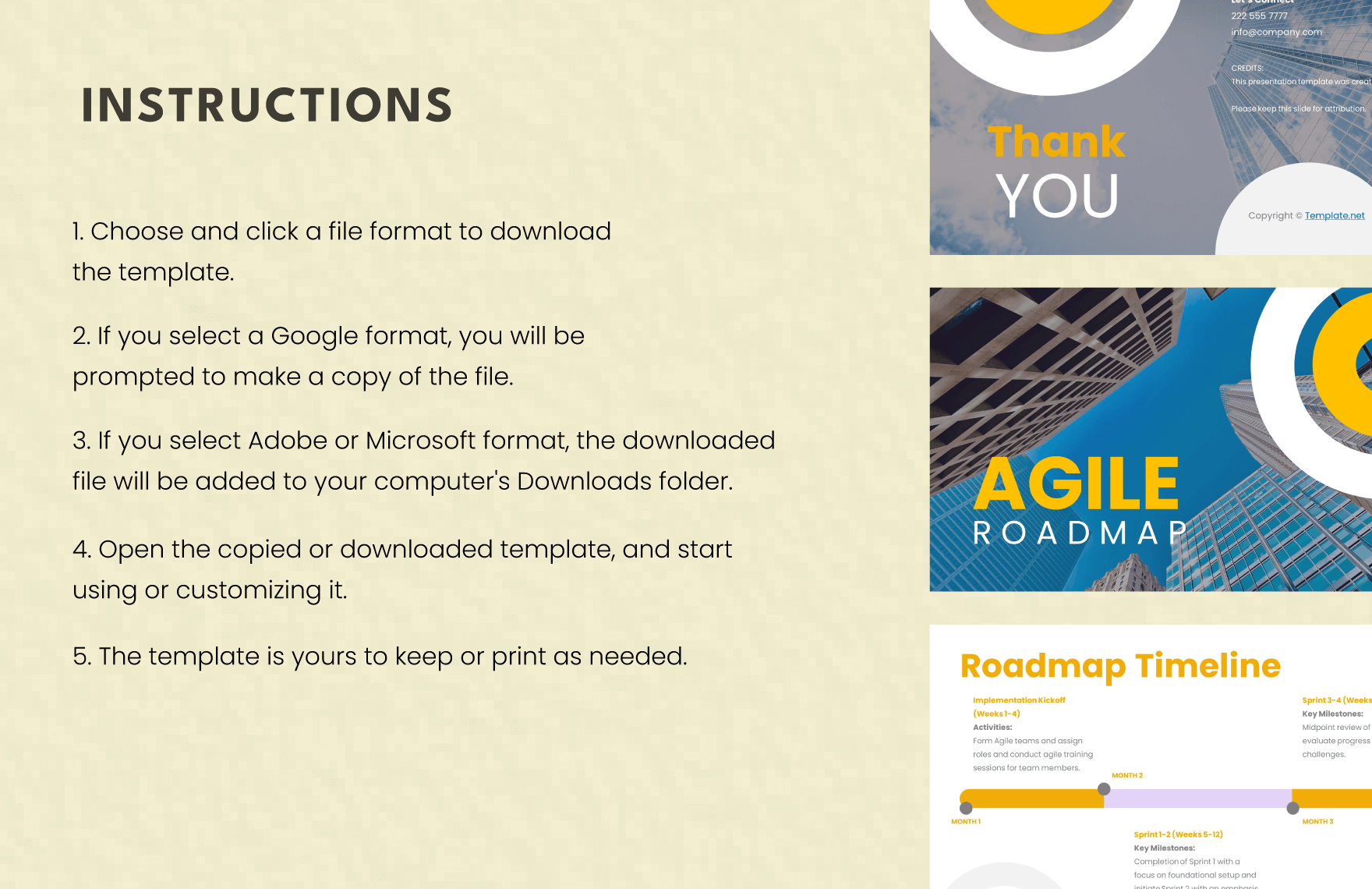 Agile Roadmap Template