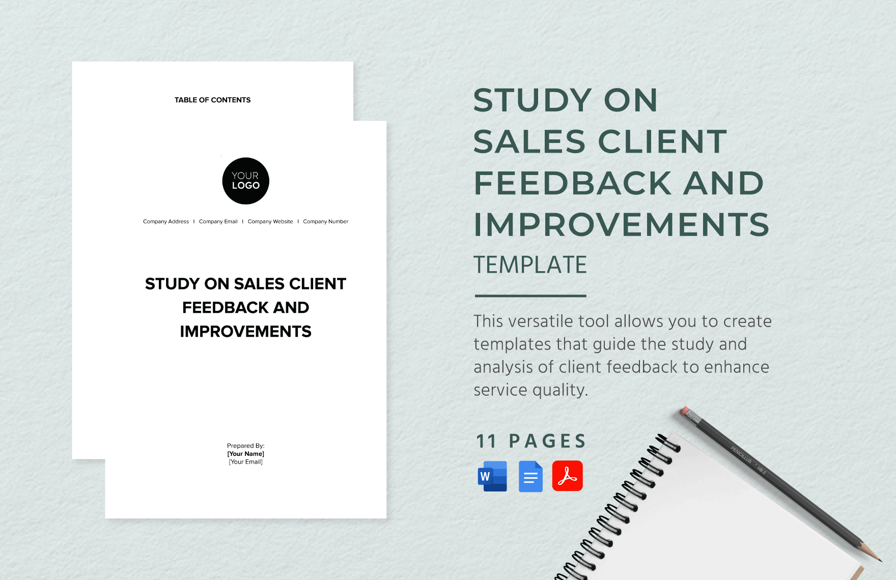 Study on Sales Client Feedback and Improvements Template in Word, Google Docs, PDF