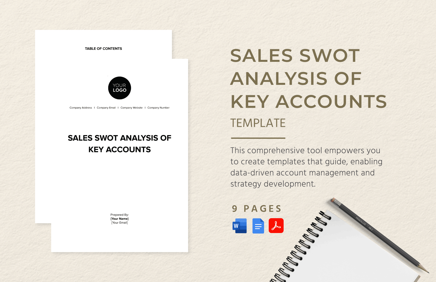 Sales SWOT Analysis of Key Accounts Template