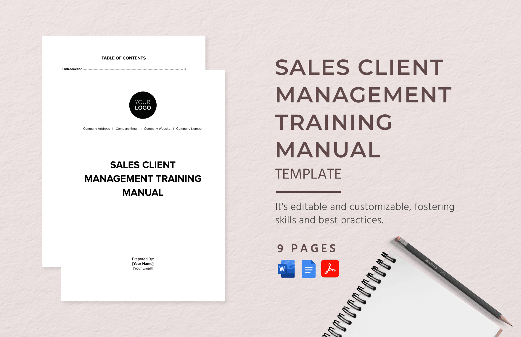 Sales Client Management Training Manual Template in Word, Google Docs, PDF