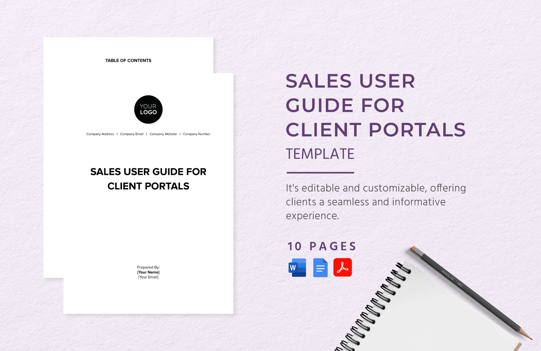 Sales User Guide for Client Portals Template in Word, Google Docs, PDF