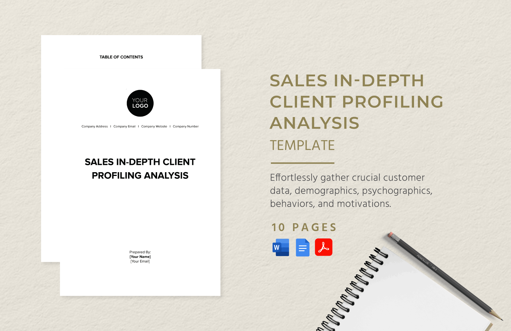 Sales In-depth Client Profiling Analysis Template in Word, Google Docs, PDF
