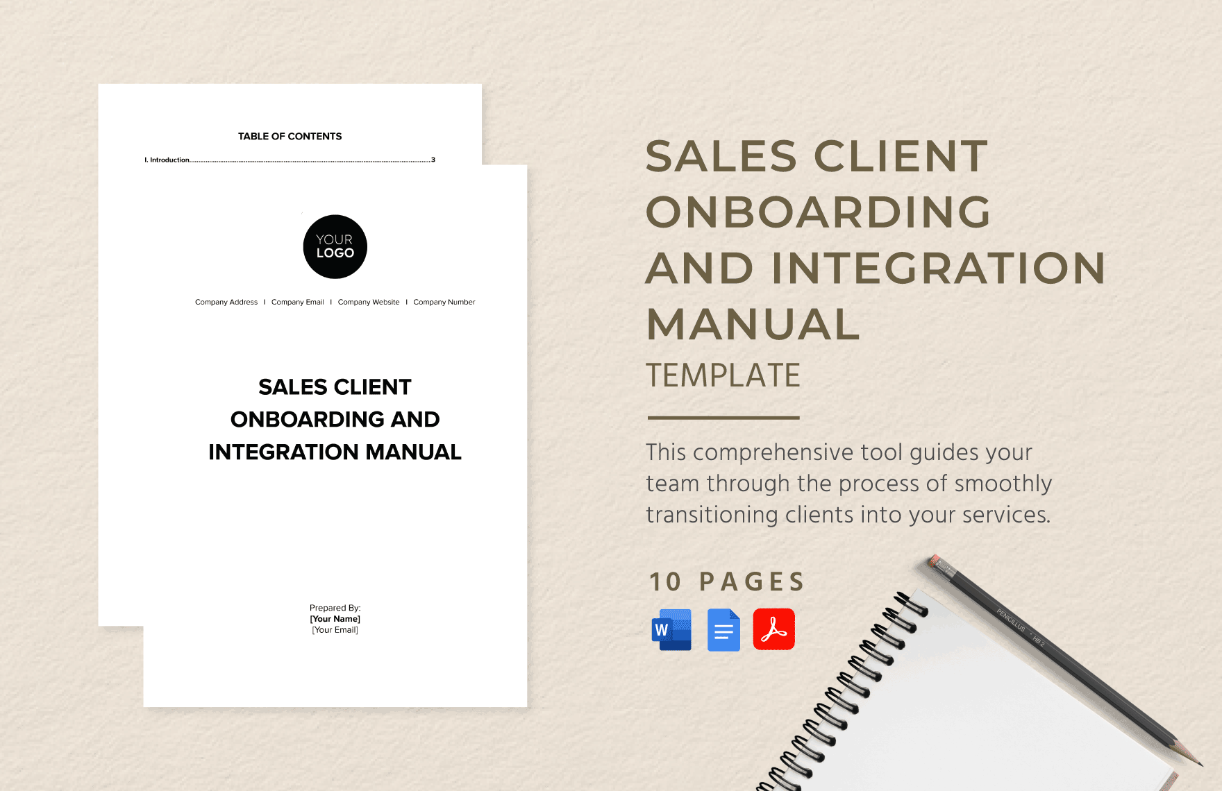 Sales Client Onboarding and Integration Manual Template in Word, Google Docs, PDF