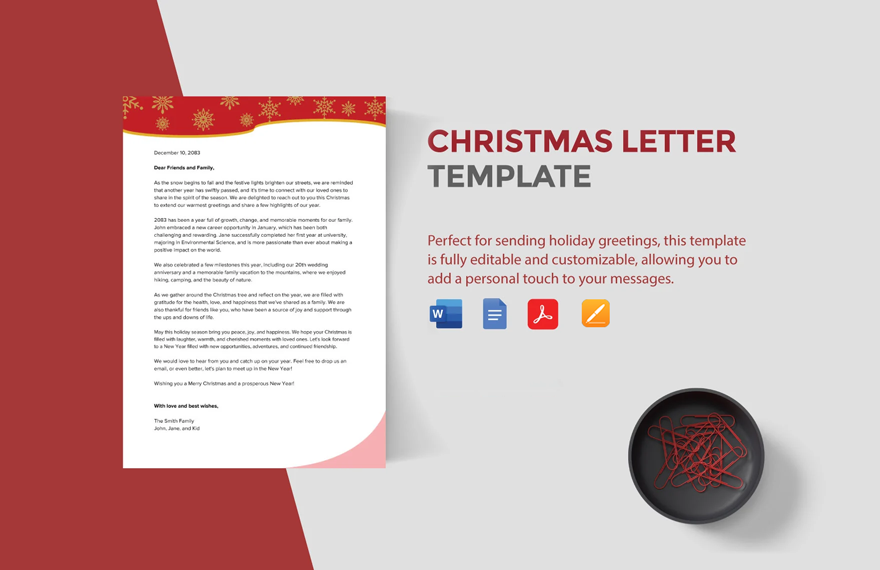 Free Christmas Letter Template in Word, Google Docs, PDF, Apple Pages