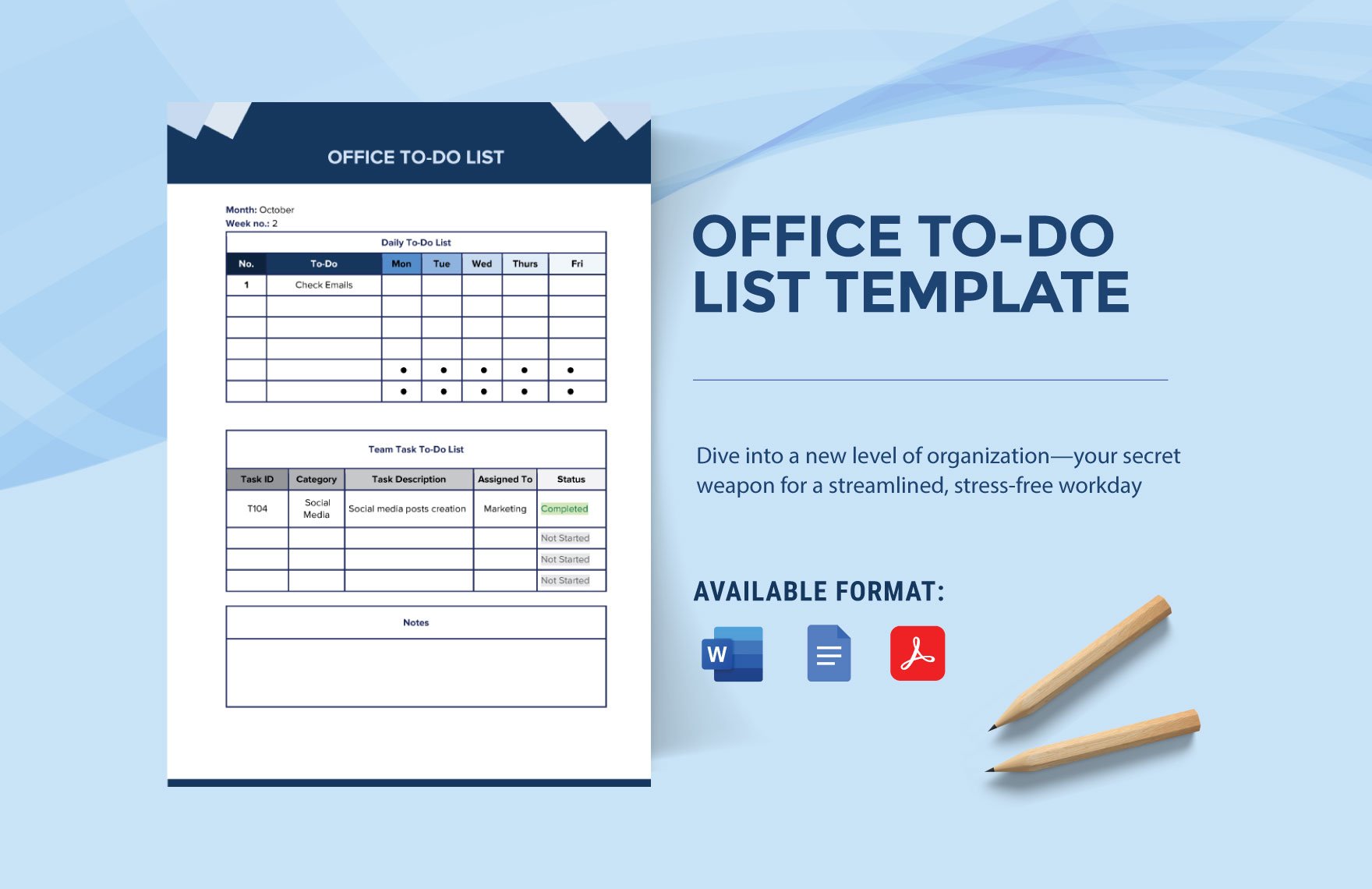 Office To-Do List Template