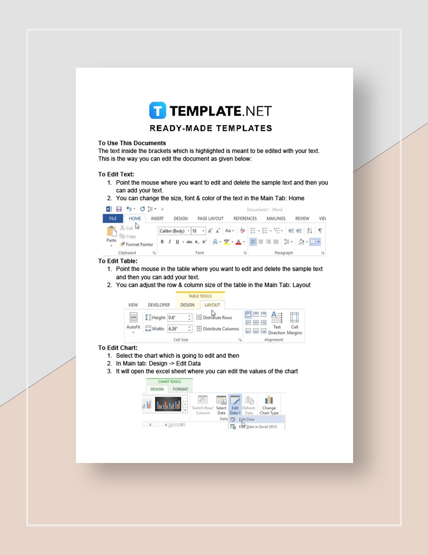 Blank Work Estimate Sheet Instructions