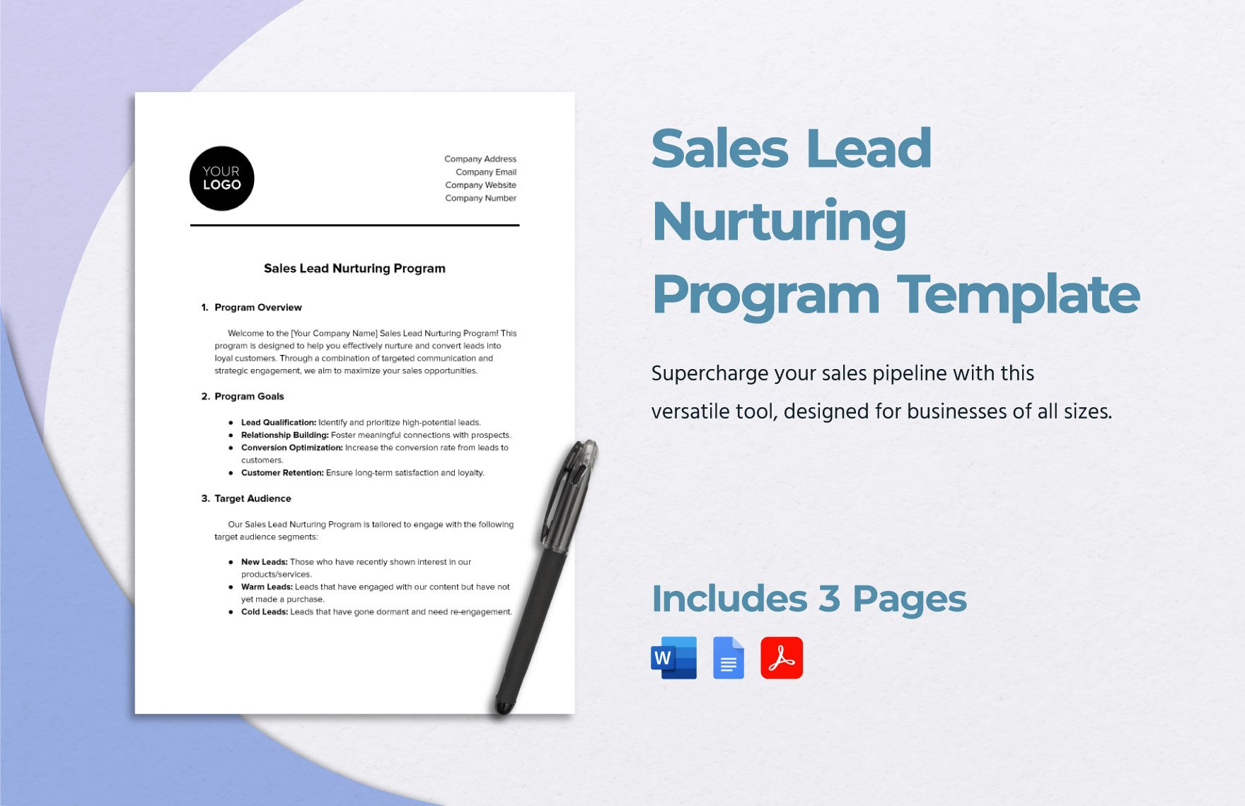 Sales Lead Nurturing Program Template in Word, Google Docs, PDF