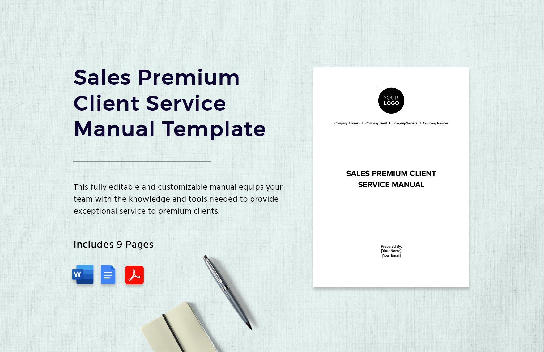 Sales Premium Client Service Manual Template in Word, Google Docs, PDF