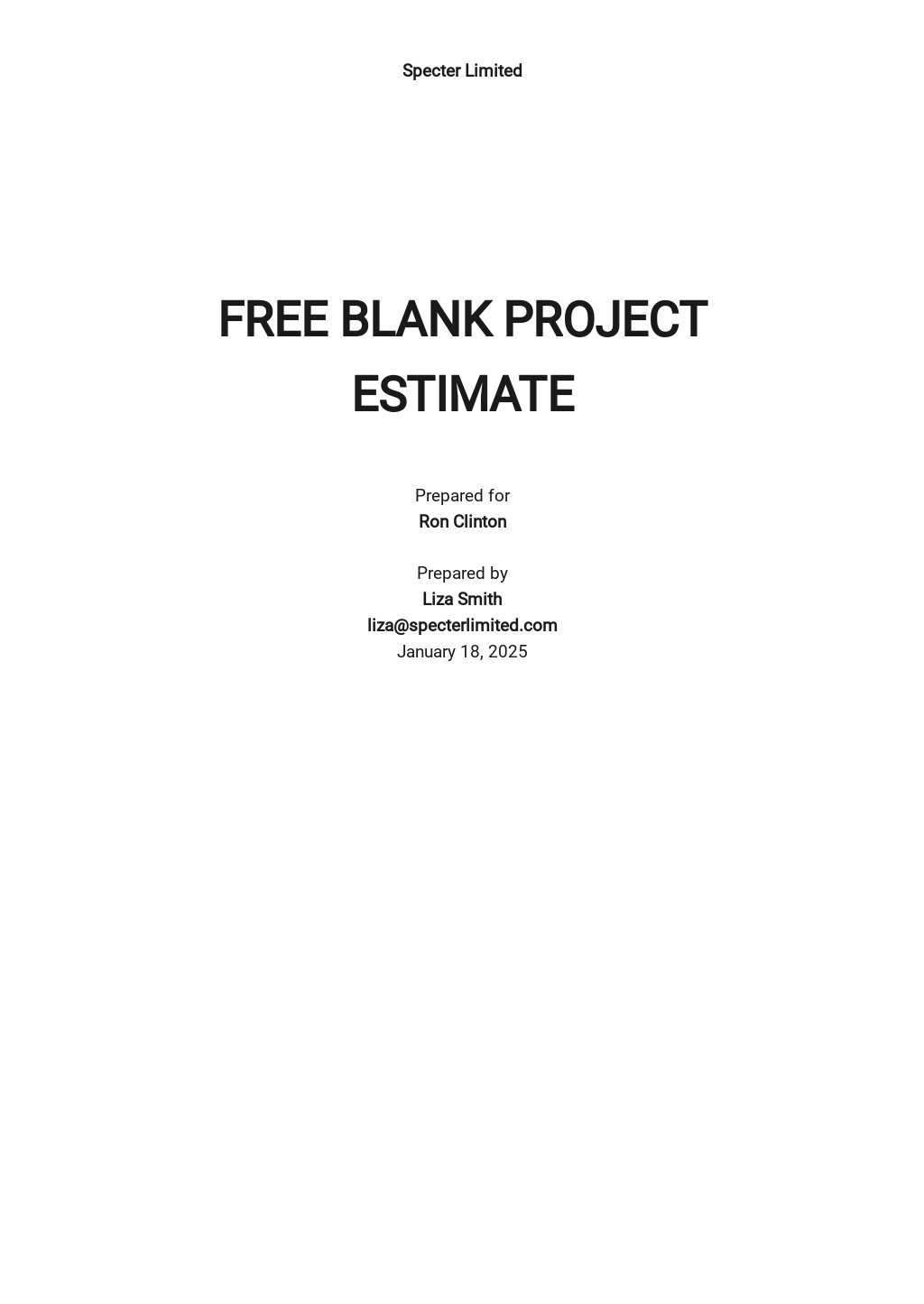 Free Blank Project Estimate.jpe