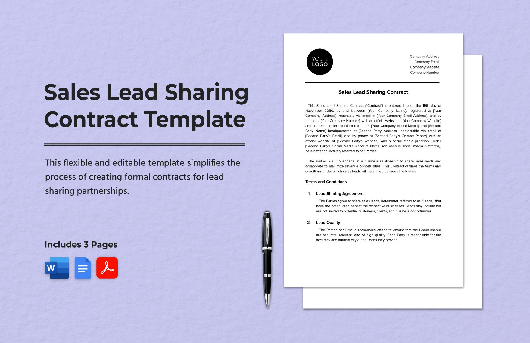 Sales Lead Sharing Contract Template
