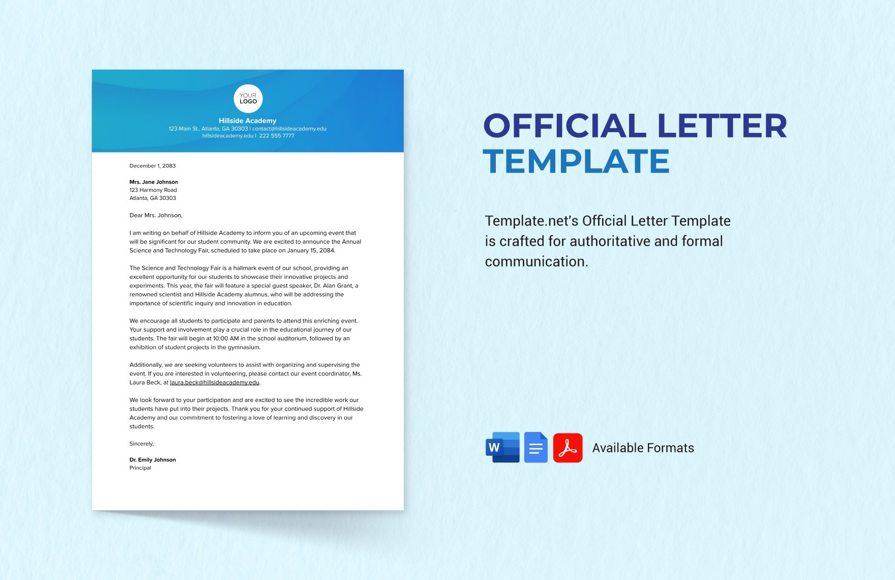Official Letter Template