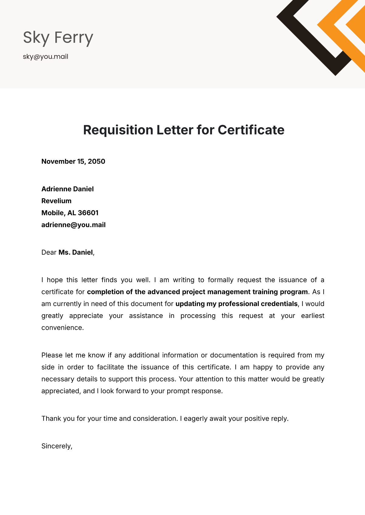 Requisition Letter for Certificate Template - Edit Online & Download