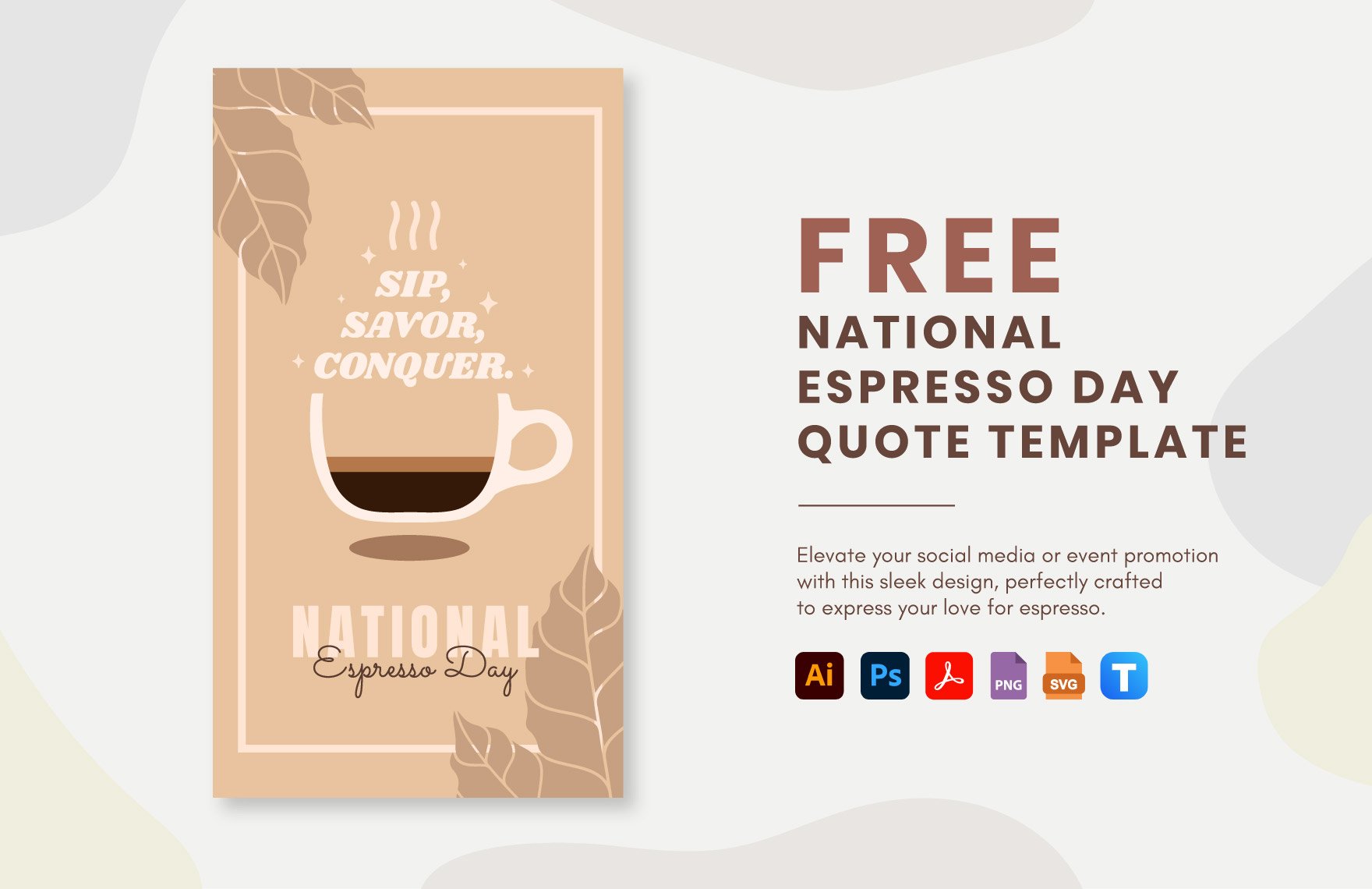 Free National Espresso Day Quote in PDF, Illustrator, PSD, SVG, PNG