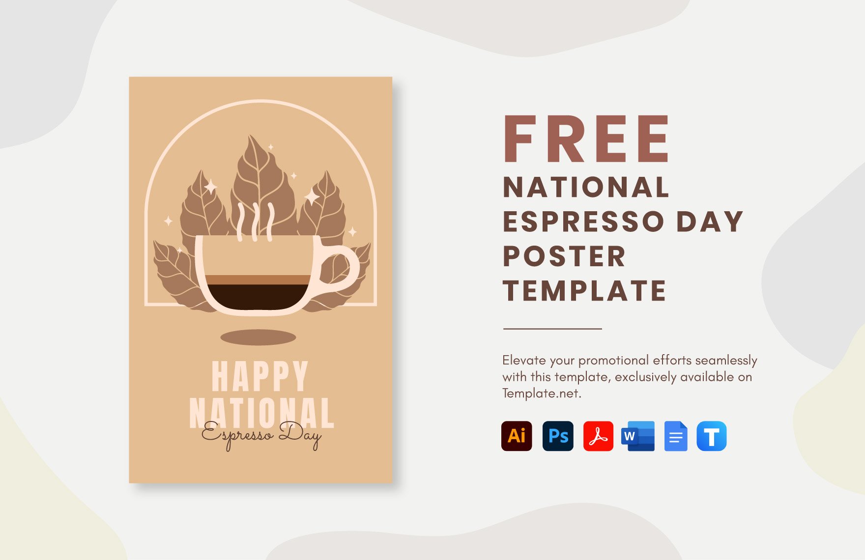 National Espresso Day Poster Template in Word, Google Docs, PDF, Illustrator, PSD