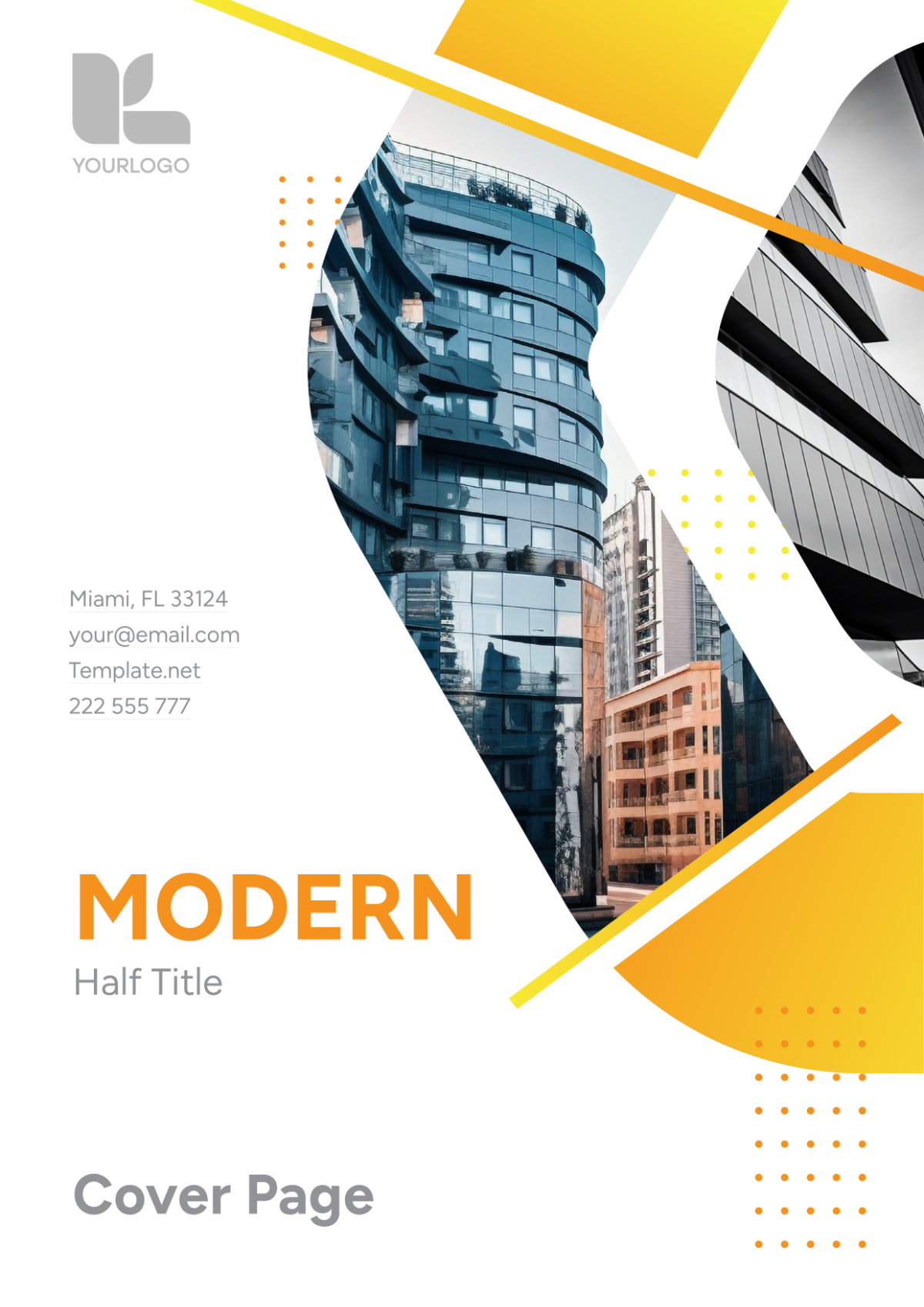 Modern Half Title Cover Page Template