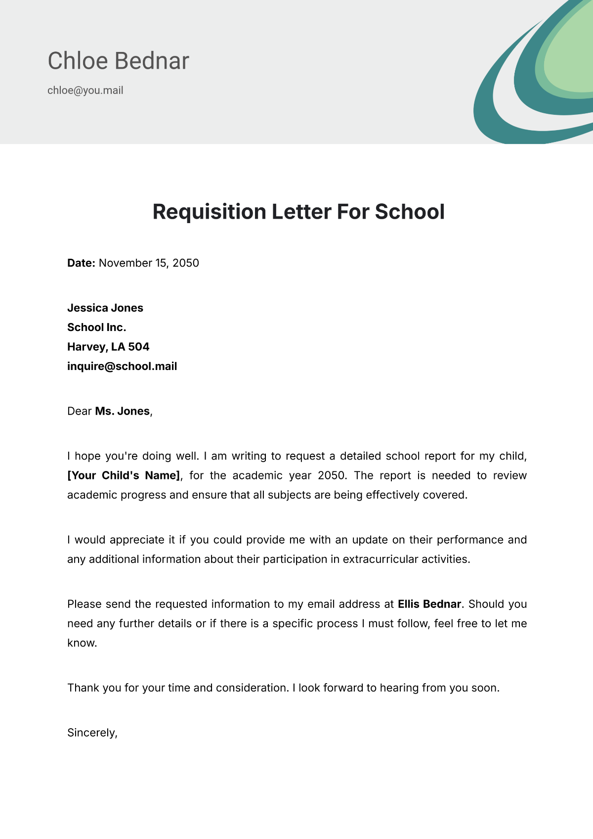 Requisition Letter for School Template - Edit Online & Download