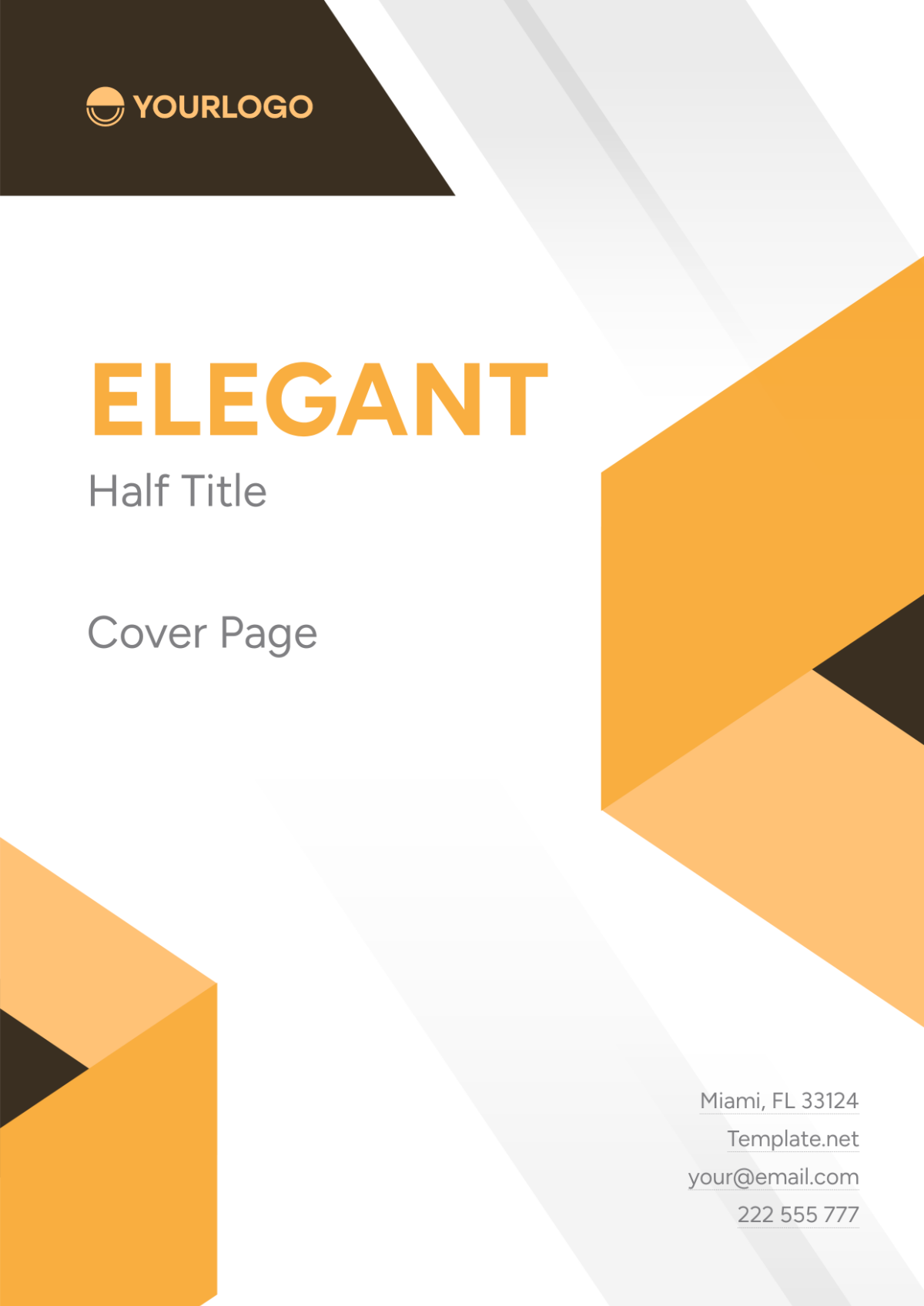 Elegant Half Title Cover Page Template