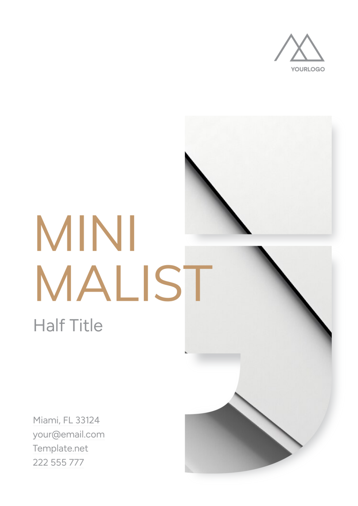 Minimalist Half Title Cover Page Template