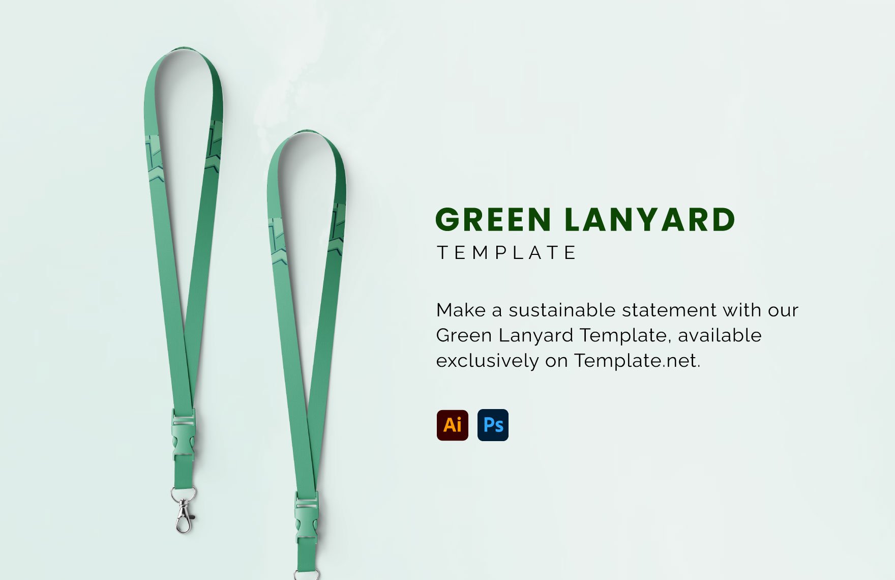 Free Green Lanyard in Illustrator, PSD