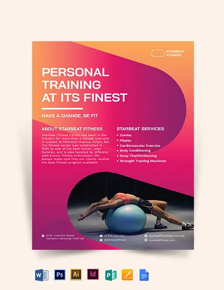 12 Free Fitness Flyer Templates Word Doc Psd Indesign Apple Pages Publisher Illustrator Template Net