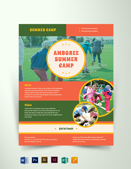 Kids Summer Camp Flyer Template Word Psd Indesign Apple