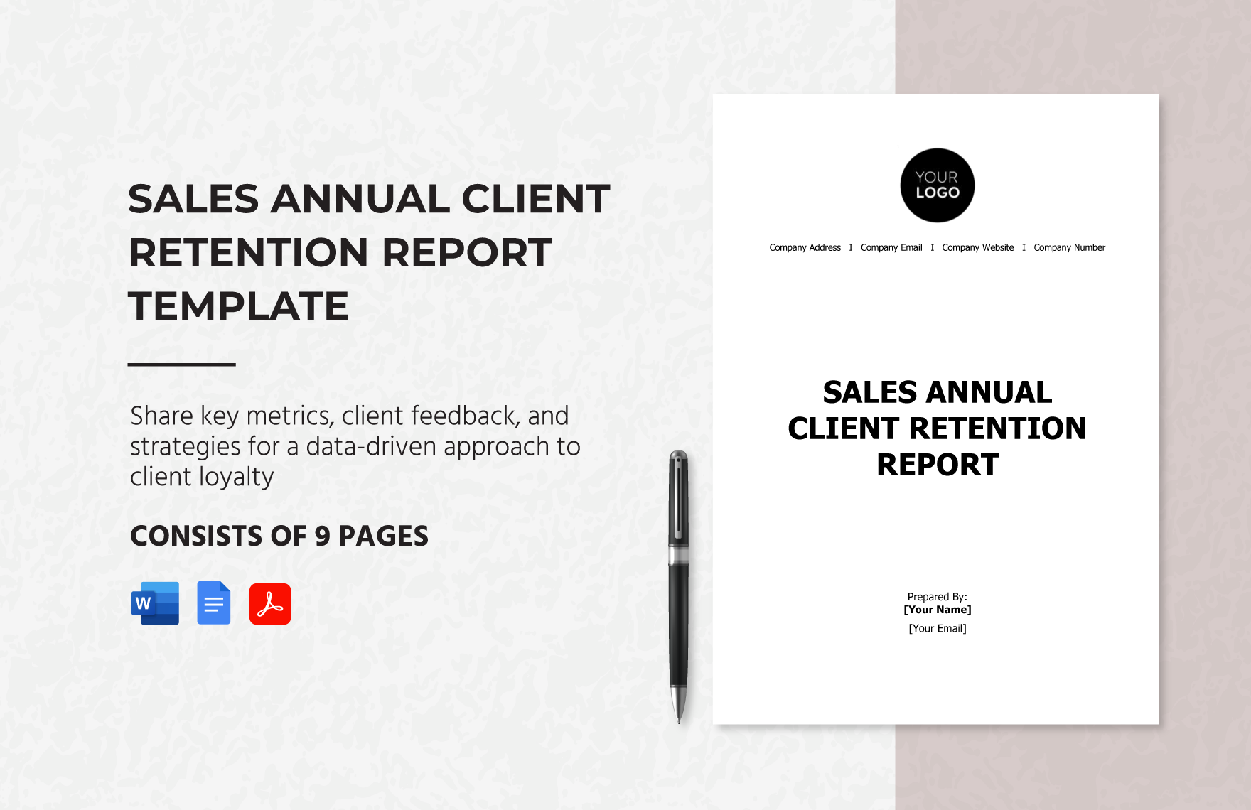 Sales Annual Client Retention Report Template