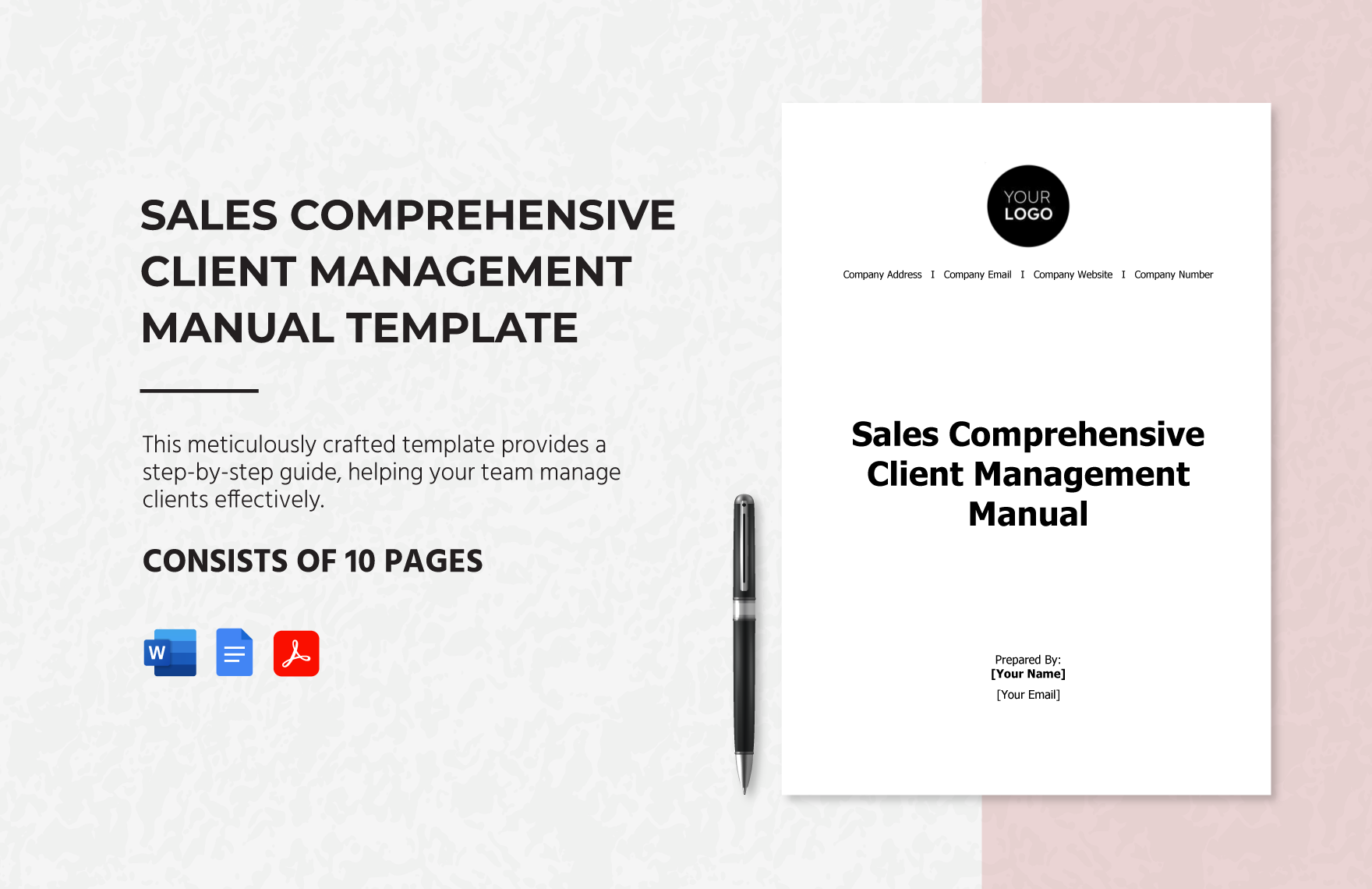 Sales Comprehensive Client Management Manual Template in Word, Google Docs, PDF