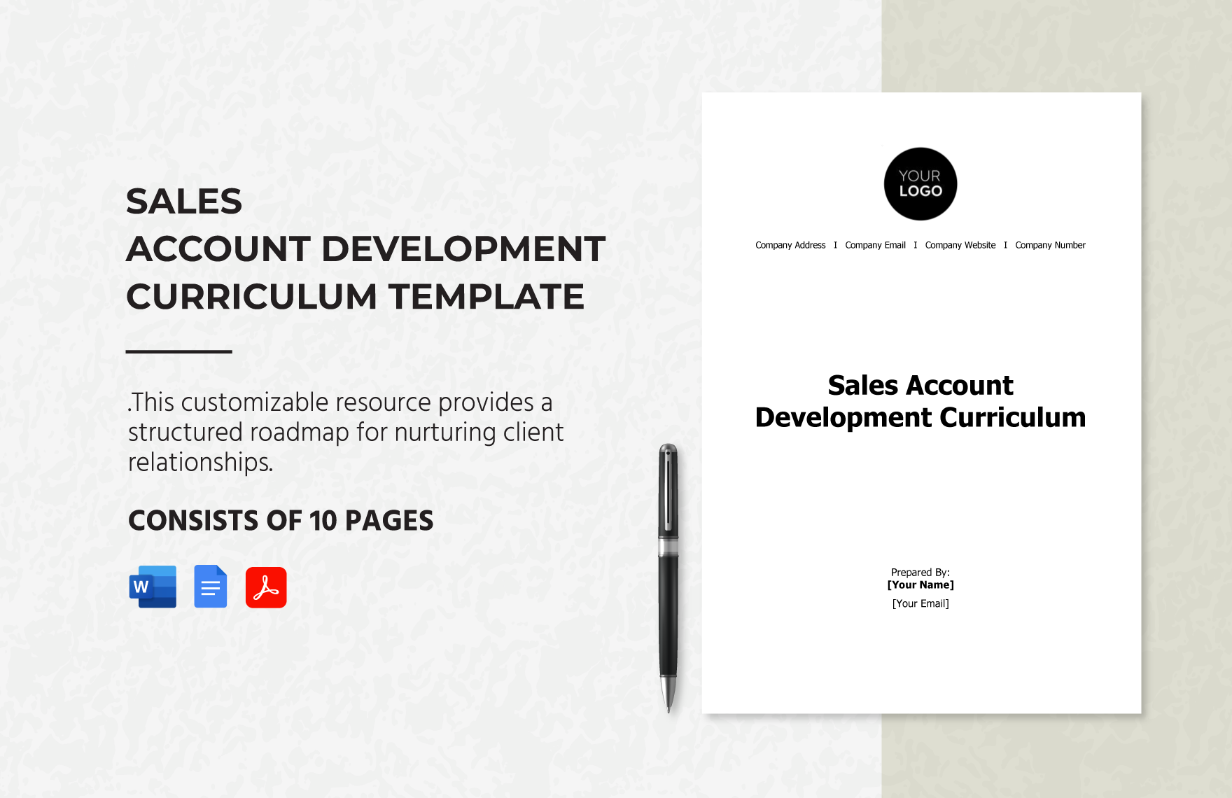 Sales Account Development Curriculum Template in Word, Google Docs, PDF