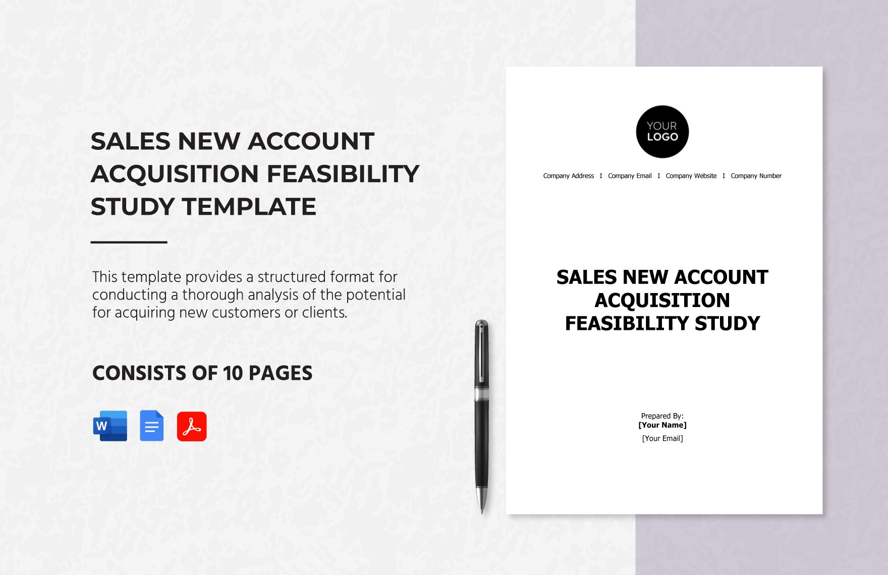 Sales New Account Acquisition Feasibility Study Template