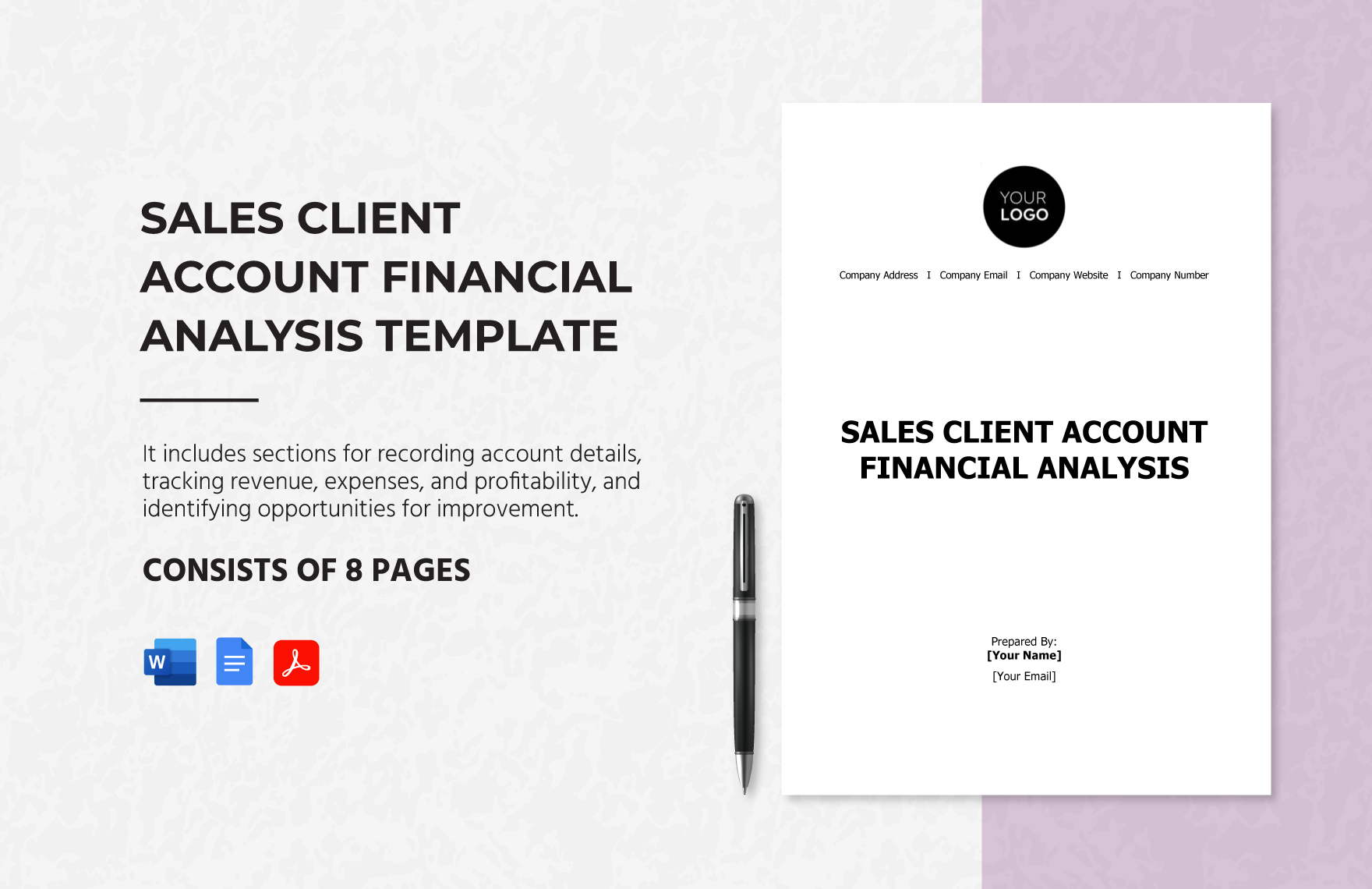 Sales Client Account Financial Analysis Template