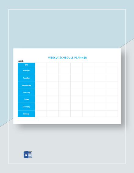 47 Free Weekly Schedule Templates Free Downloads Template Net