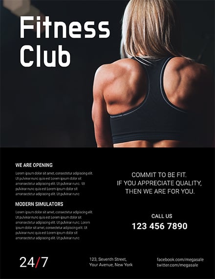 fitness club flyer template 1x