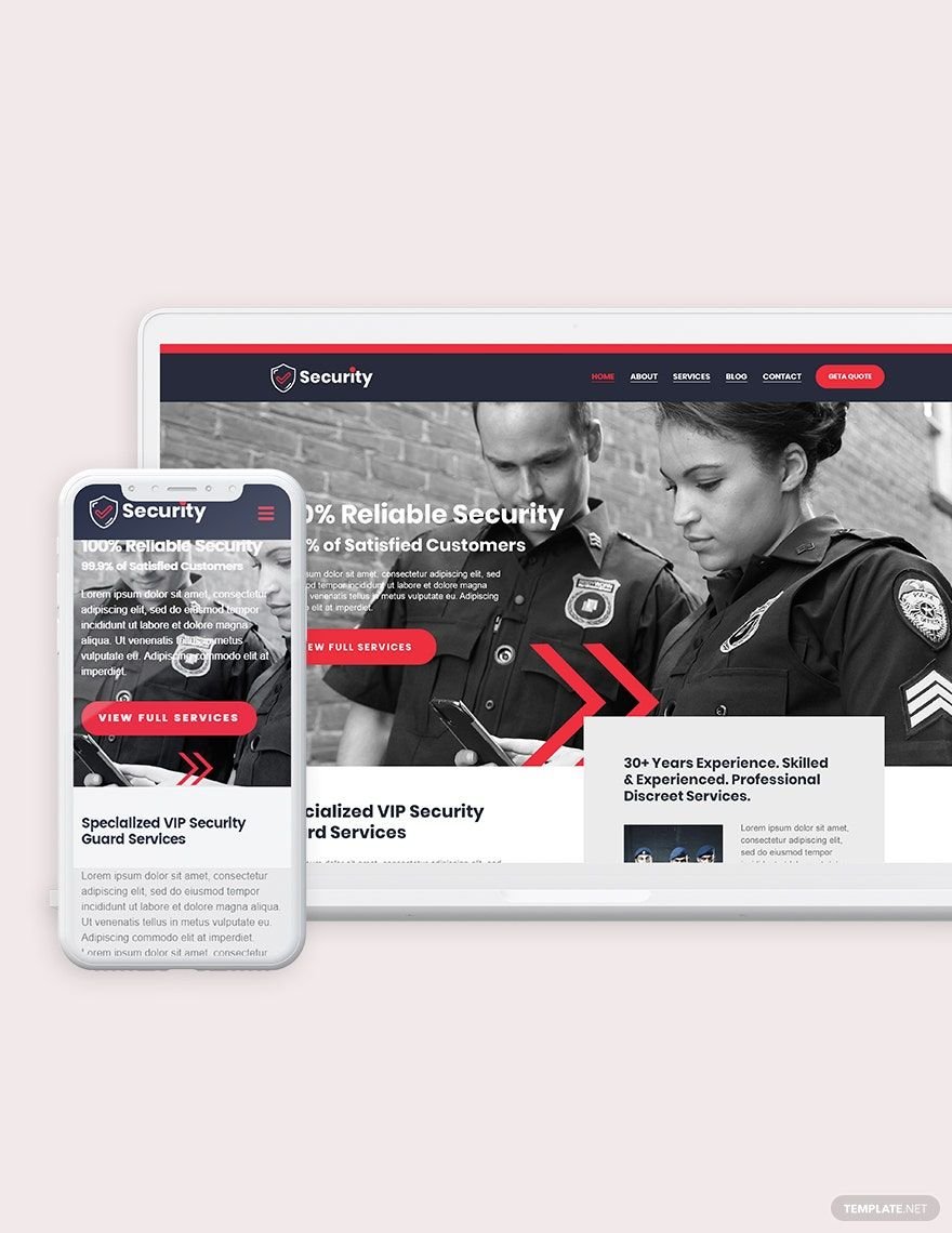 Security Guard Services Bootstrap Landing Page Template