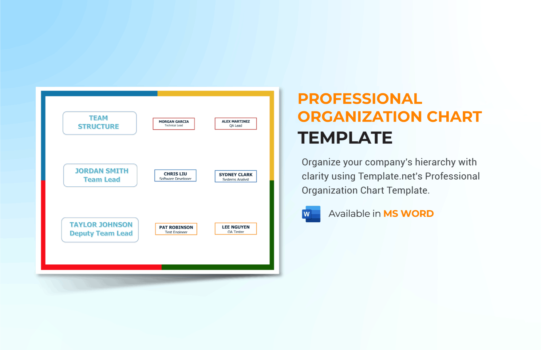Free Professional Organization Chart Template in Word